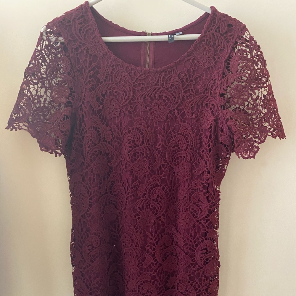 Burgundy Lace Dress